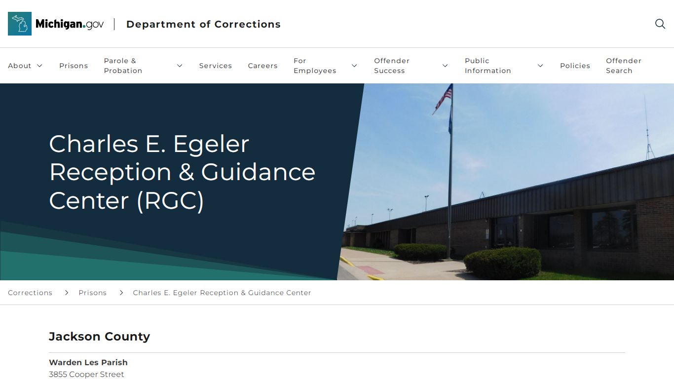 CORRECTIONS - Charles Egeler Reception & Guidance Center (RGC)